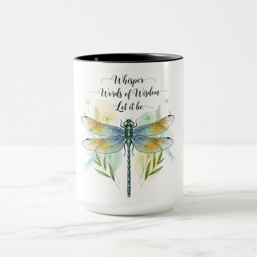Schöne inspirierende Libellen-Zitate Tasse (Zentrum)