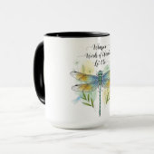 Schöne inspirierende Libellen-Zitate Tasse (Vorderseite Links)