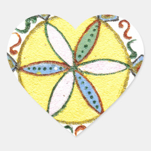 Schöne inspirierende Stern-Blumen-Vektor-Muster Herz-Aufkleber