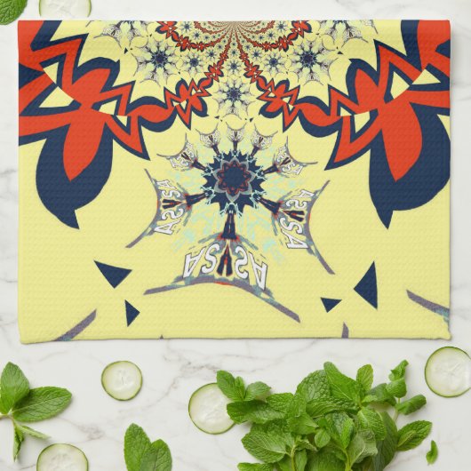 Schöne, intelligente Farben, Blumenmuster Design K Geschirrtuch (Gefaltet)