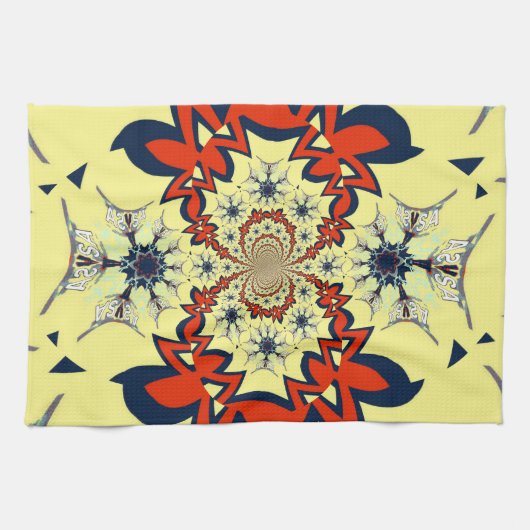 Schöne, intelligente Farben, Blumenmuster Design K Geschirrtuch (Horizontal)