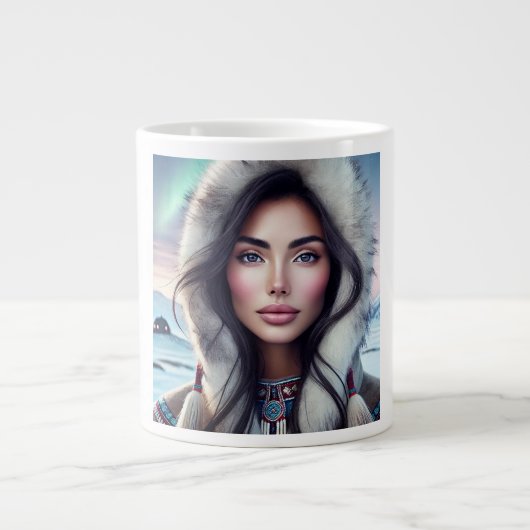 Schöne Inuit Frau - Arktis Elegante Jumbo-Tasse (Vorderseite)