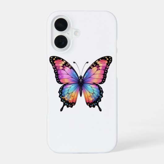 Schöne Iphone 16 Hülle mit Schmetterlingsbild (Rückseite)