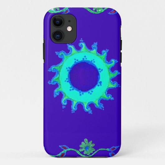 Schöne Iridescent Blue Floral Art Ölgemälde Case-Mate iPhone Hülle (Rückseite)