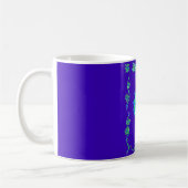 Schöne Iridescent Blue Floral Art Ölgemälde Kaffeetasse (Links)