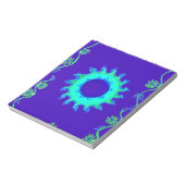 Schöne Iridescent Blue Floral Art Ölgemälde Notizblock (Rotiert)