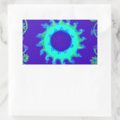 Schöne Iridescent Blue Floral Art Ölgemälde Rechteckiger Aufkleber (Tasche)