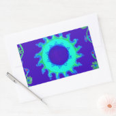 Schöne Iridescent Blue Floral Art Ölgemälde Rechteckiger Aufkleber (Umschlag)