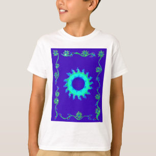 Schöne Iridescent Blue Floral Art Ölgemälde T-Shirt