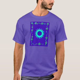 Schöne Iridescent Blue Floral Art Ölgemälde T-Shirt