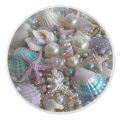 Schöne Iridescent Seashells Perlen Starfish Keramikknauf (Vorderseite)