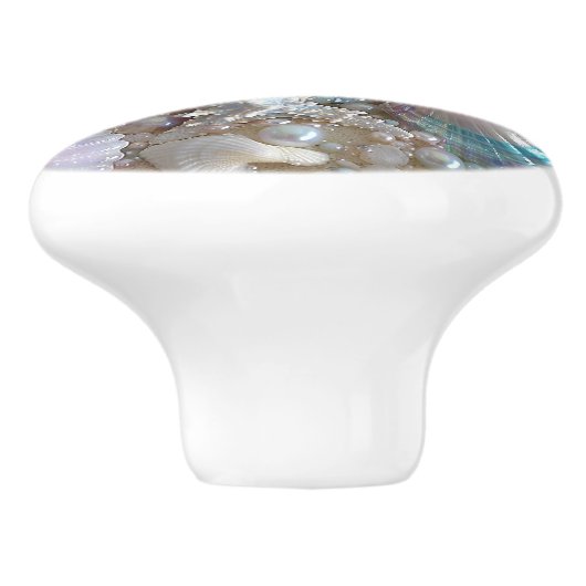 Schöne Iridescent Seashells Perlen Starfish Keramikknauf (Seitenansicht)