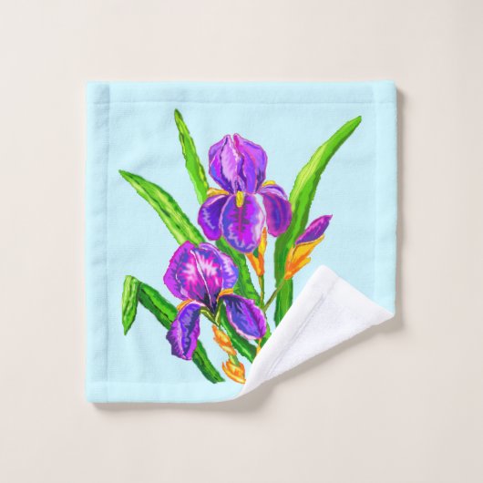 Schöne Iris Blume Badetuch Set - Ihre Farbe (Waschlappen)