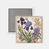 Schöne Iris Blume Blooms Magnet (Vorderseite/Rückseite)