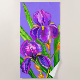 Schöne Iris-Blume - Frühjahr - Zeichnend Strandtuch