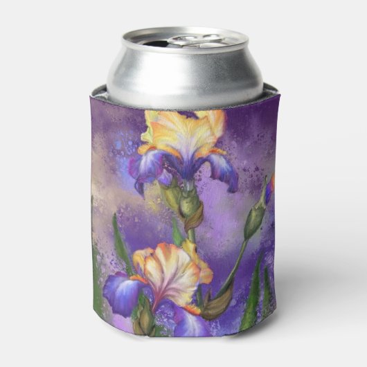 Schöne Iris-Blume kann kühlen Dosenkühler (Kanne Vorderseite)