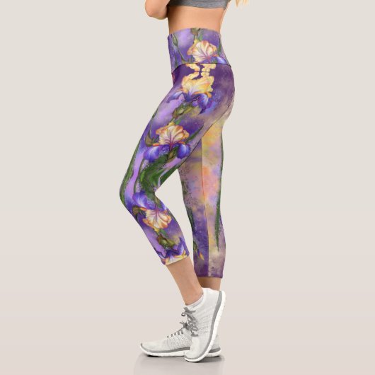 Schöne Iris Blume - Malerei Art Capri Leggings (Links)