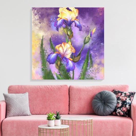 Schöne Iris Blume - Malerei Art Leinwanddruck (Insitu (Wohnzimmer))