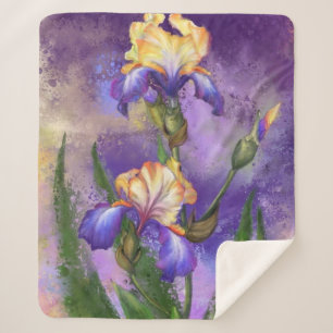 Schöne Iris Blume - Malerei Art Sherpadecke