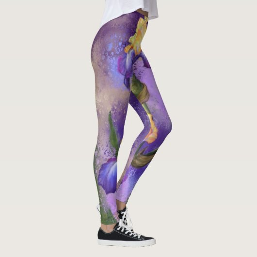 Schöne Iris Blume - Migned Art Malerei Leggings (Rechts)