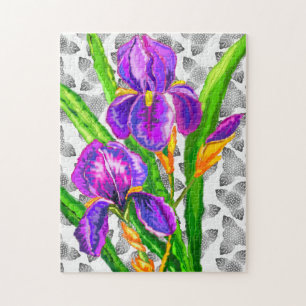 Schöne Iris-Blume Puzzle