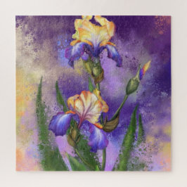 Schöne Iris-Blume - Schmuckstück Zeichnend Kunst Puzzle