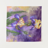 Schöne Iris Blume Tapestry Wandteppich (Vorderseite (Horizontal))