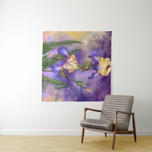Schöne Iris Blume Tapestry Wandteppich (Beispiel (Horizontal))