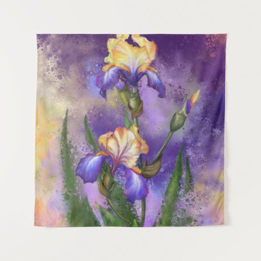 Schöne Iris Blume Tapestry Wandteppich (Vorderseite)