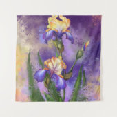 Schöne Iris-Blumen-Tapete Wandteppich (Vorderseite)