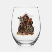 Schöne irische Setter mit Pheasant , Kunst Weinglas Ohne Stiel (Vorderseite)