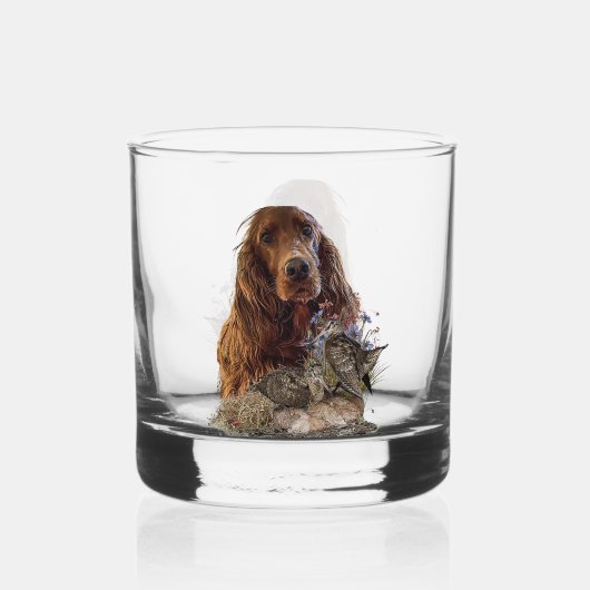 Schöne irische Setters Art Whiskyglas (Vorderseite)