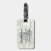 Schöne irische Tänzerin, Kleeblatt und Horseshoe Gepäckanhänger (Rückseite vertikal)