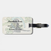 Schöne irische Tänzerin, Kleeblatt und Horseshoe Gepäckanhänger (Rückseite horizontal)