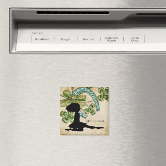 Schöne irische Tänzerin, Kleeblatt und Horseshoe Magnet (In Situ (Geschirrspüler))