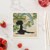 Schöne irische Tänzerin, Kleeblatt und Horseshoe Serviette (Beispiel)