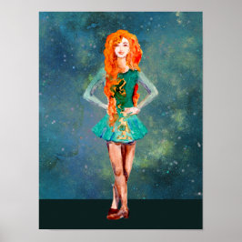 Schöne Irish Dancer Hard Shoe Dance Poster