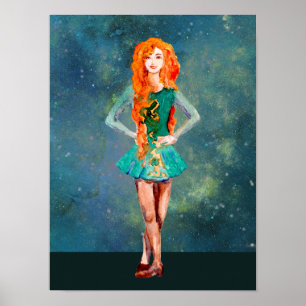 Schöne Irish Dancer Hard Shoe Dance Poster