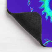 Schöne irisierende blaue Blumen-Kunst-Ölgemälde Mousepad (Ecke)