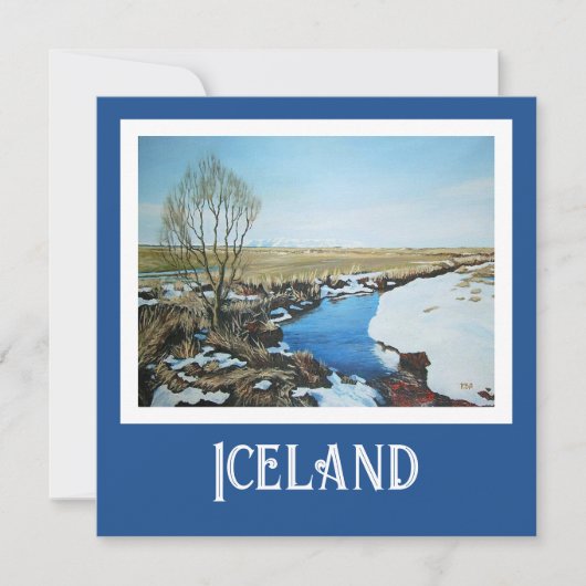 Schöne Island-Landschaft-Szene schöne Kunst Feiertagskarte (Vorderseite)