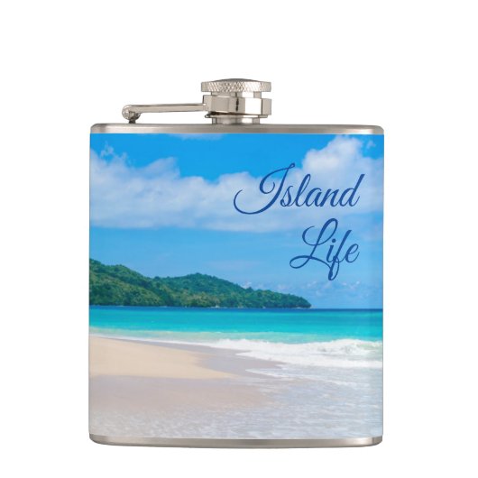 Schöne Island Life Tropical Beach Foto Flasche Flachmann (Vorderseite)