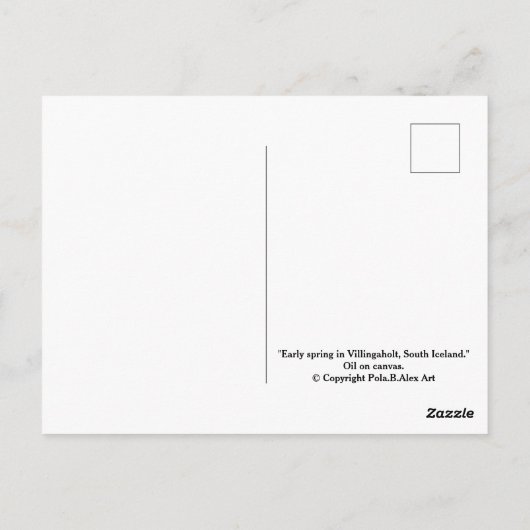 Schöne isländische Schneefälle Landschaft Schöne K Postkarte (Rückseite)