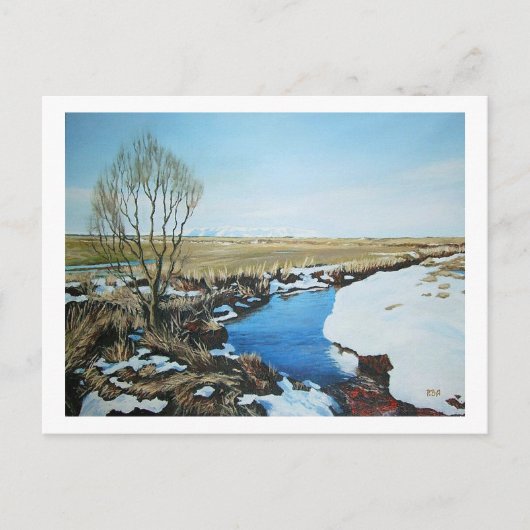 Schöne isländische Schneefälle Landschaft Schöne K Postkarte (Vorderseite)