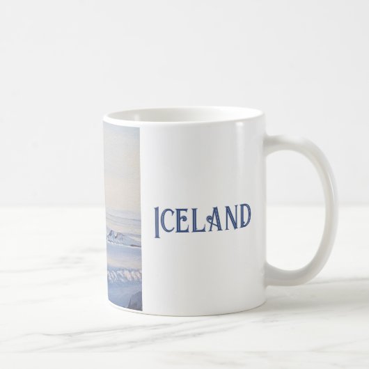 Schöne isländische Winterlandschaft Schöne Kunstsz Kaffeetasse (Rechts)
