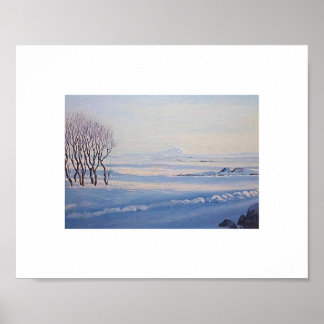 Schöne isländische Winterlandschaftsmalerei  Poster