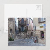 Schöne Italienische Dorfstraße mit Schrift Postkarte (Vorne/Hinten)