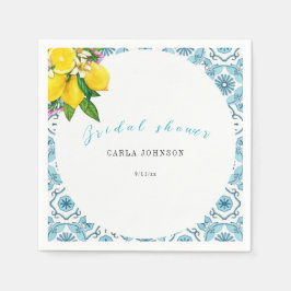 Schöne italienische Kachel und Limones Brautparty Serviette