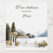 Schöne italienische See Como View Wedding Weinetikett (Einzelnes Label)