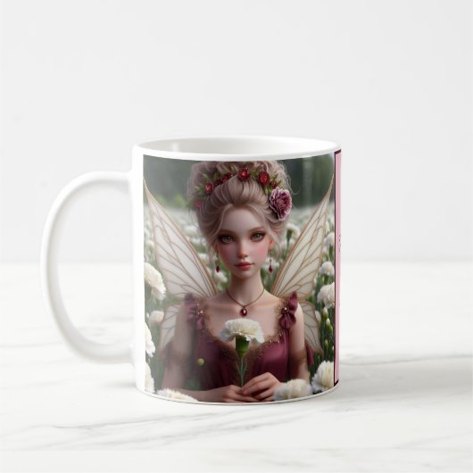 Schöne Januar Fairy in den Nelken Kaffeetasse (Links)