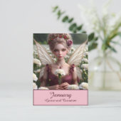 Schöne Januar Fairy in den Nelken Postkarte (Stehend Vorderseite)
